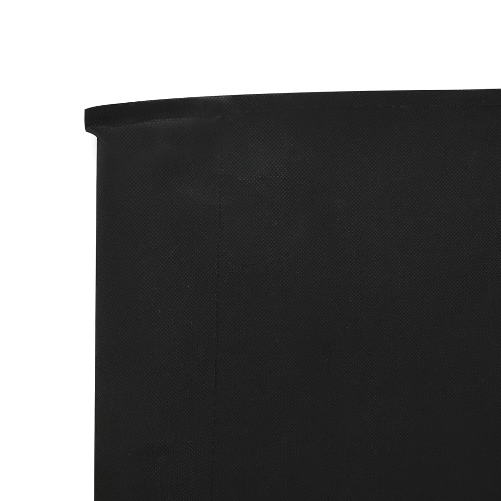 vidaXL Paravent 5 panneaux Tissu 600 x 120 cm Noir