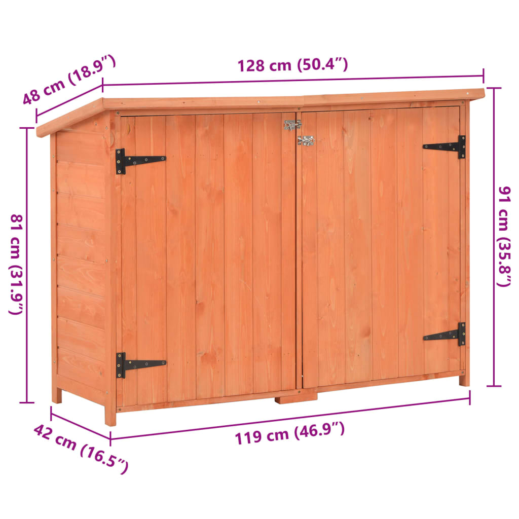 vidaXL Abri de stockage de jardin 120x50x91 cm Bois