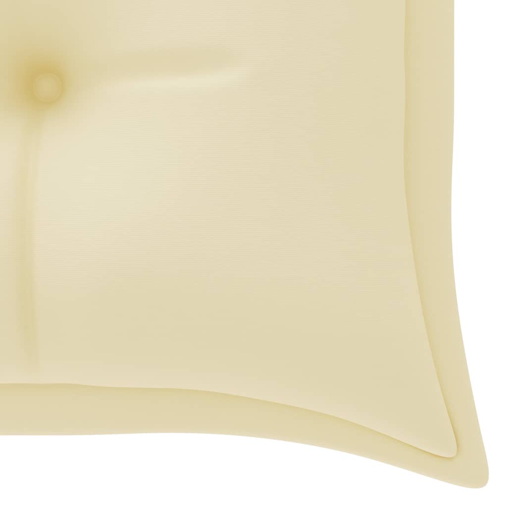 vidaXL Banc Batavia avec coussin blanc crème 150cm Bois de teck massif