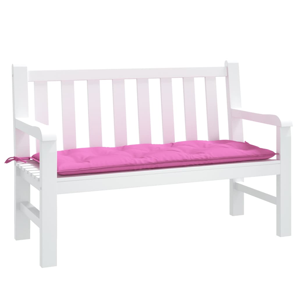 vidaXL Coussin de banc de jardin rose 120x50x7 cm tissu