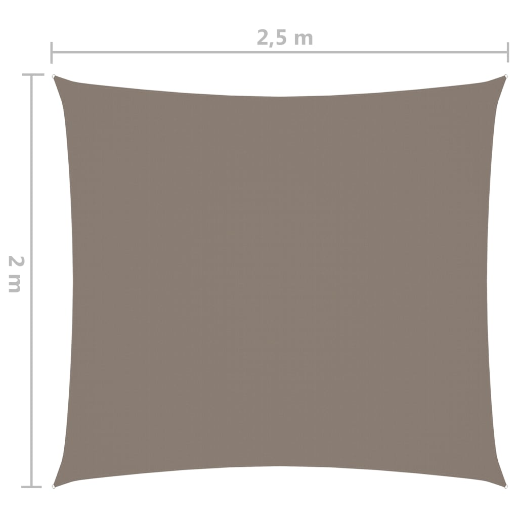 vidaXL Voile de parasol tissu oxford rectangulaire 2x2,5 m taupe