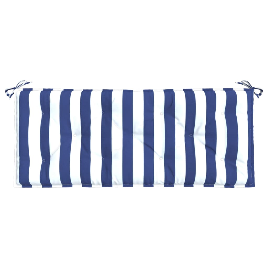 vidaXL Coussins de banc de jardin lot de 2 rayures bleues et blanches