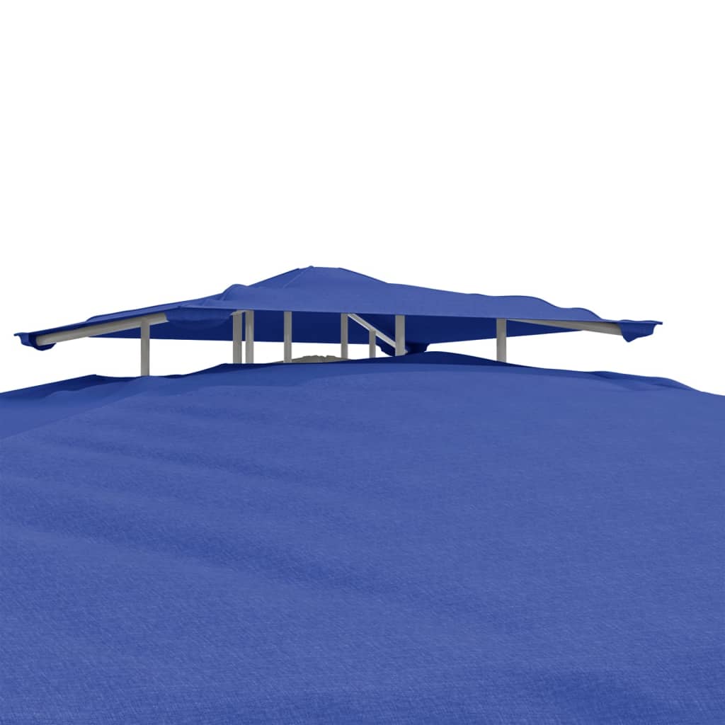 vidaXL Belvédère à double toit bleu 3x3x2,68 m tissu