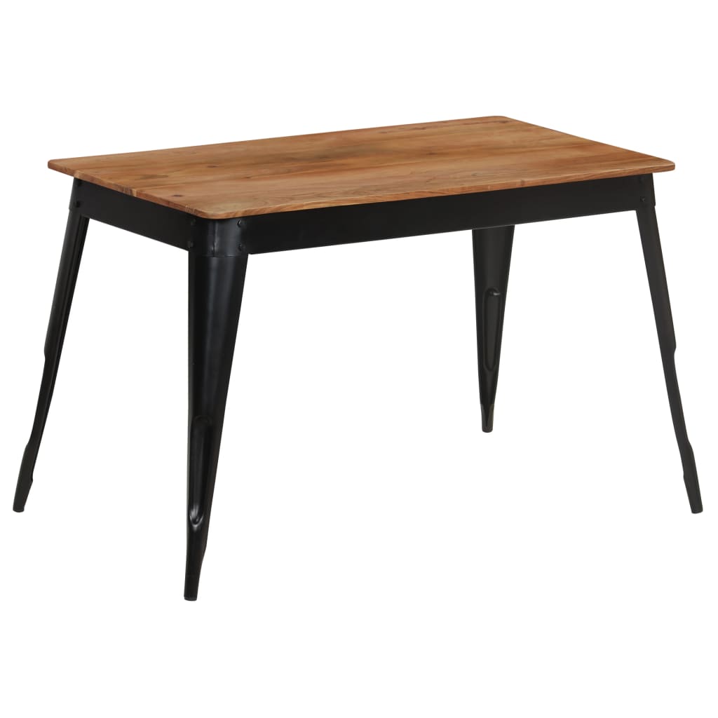 vidaXL Table de salle à manger Bois d'acacia et acier 120x60x76 cm