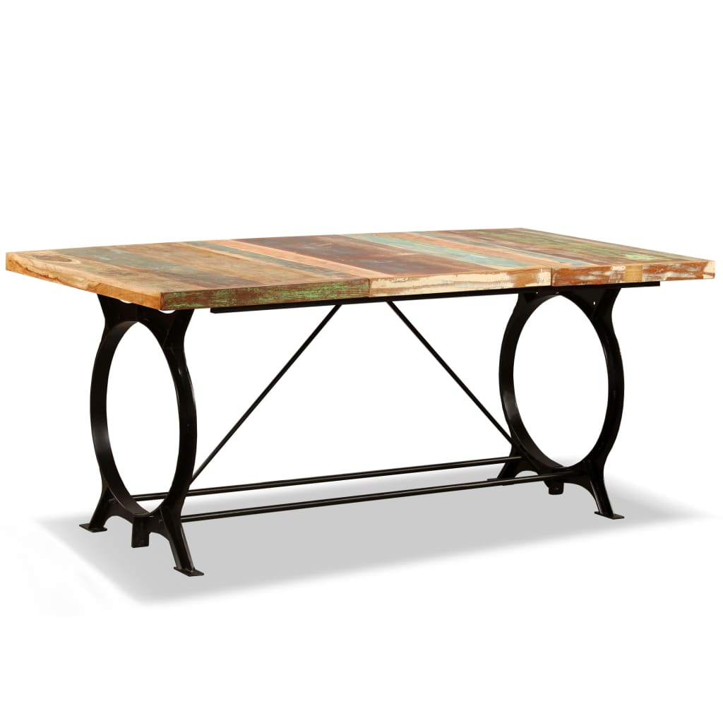 vidaXL Table à manger Bois de récupération massif 180 cm