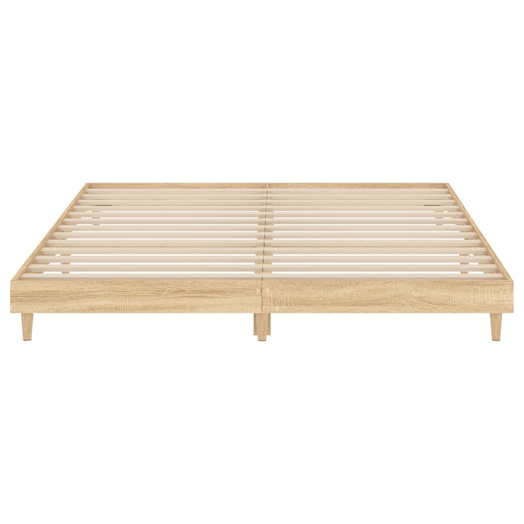 vidaXL Cadre de lit chêne sonoma 200x200 cm bois d'ingénierie