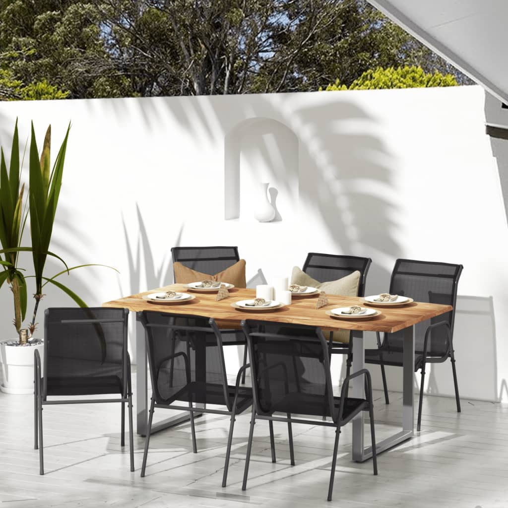 vidaXL Chaises de jardin 6 pcs Acier et textilène Noir