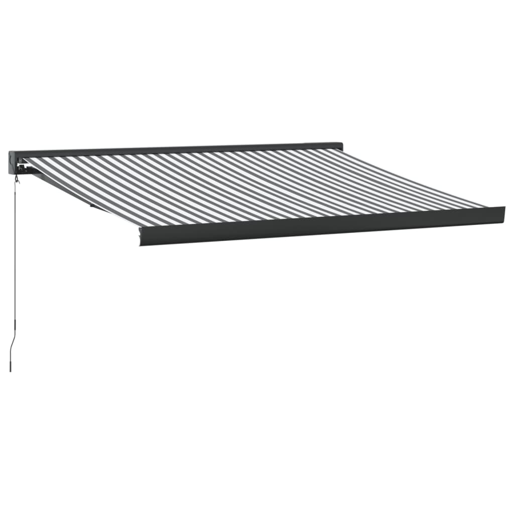 vidaXL Auvent rétractable anthracite/blanc 3x2,5 m tissu et aluminium