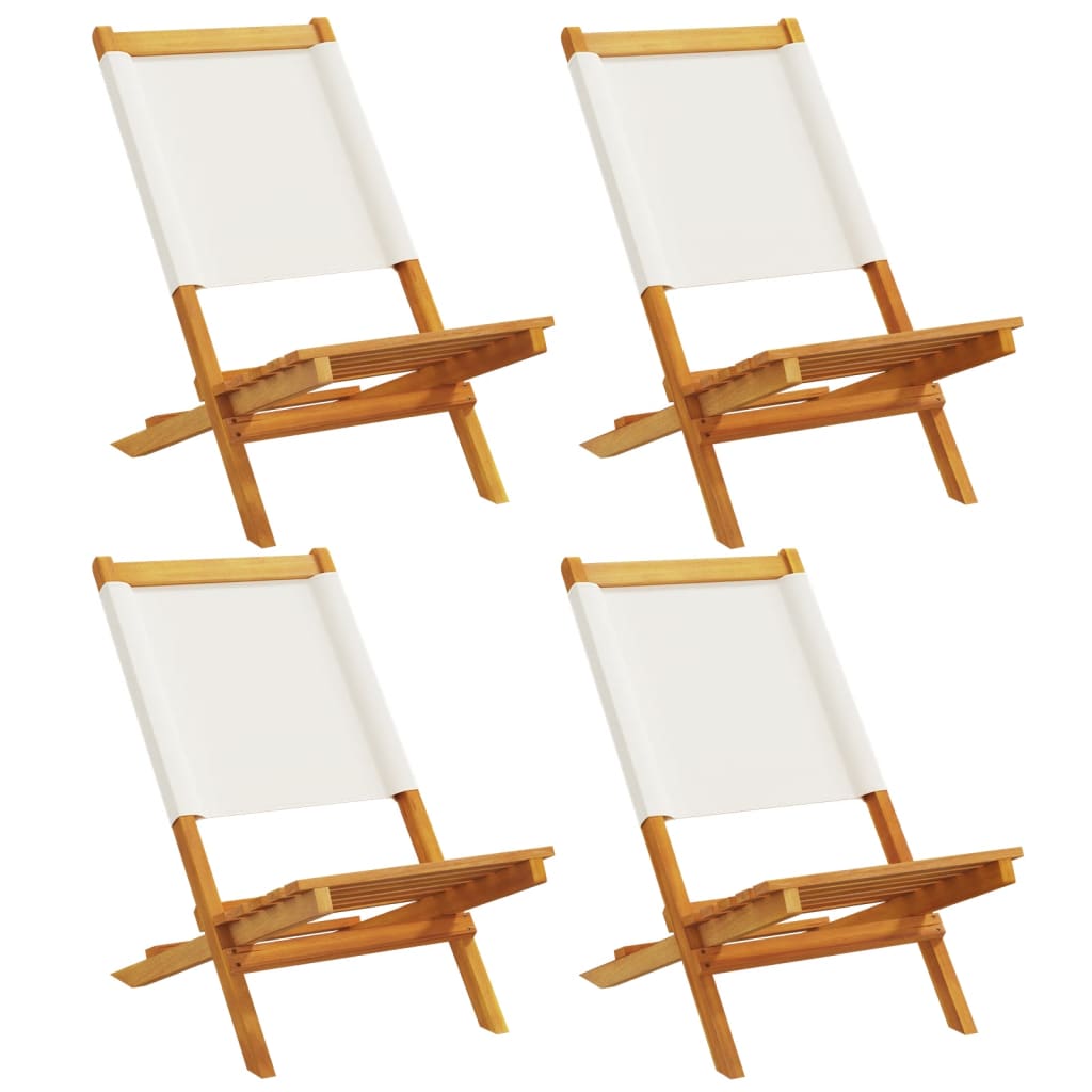 vidaXL Chaises de jardin pliantes lot de 4 tissu et bois massif