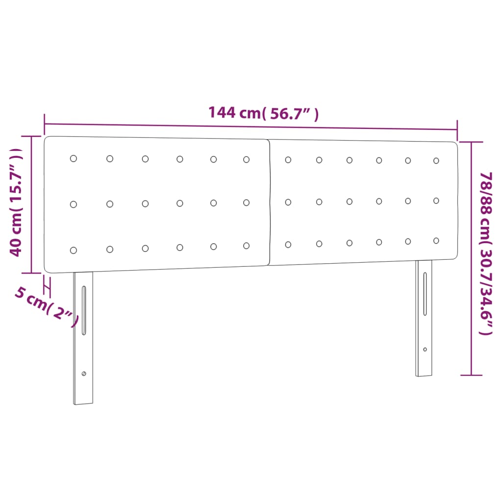 vidaXL Têtes de lit 2 pcs Blanc 72x5x78/88 cm Similicuir