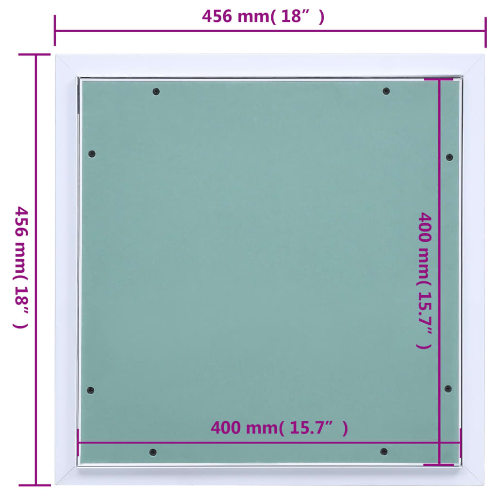 vidaXL Panneau d'accès Cadre en aluminium plaque de plâtre 400x400 mm