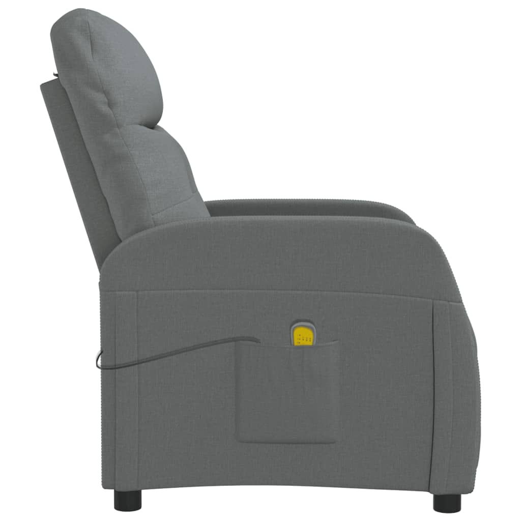 vidaXL Fauteuil de massage Gris foncé Tissu