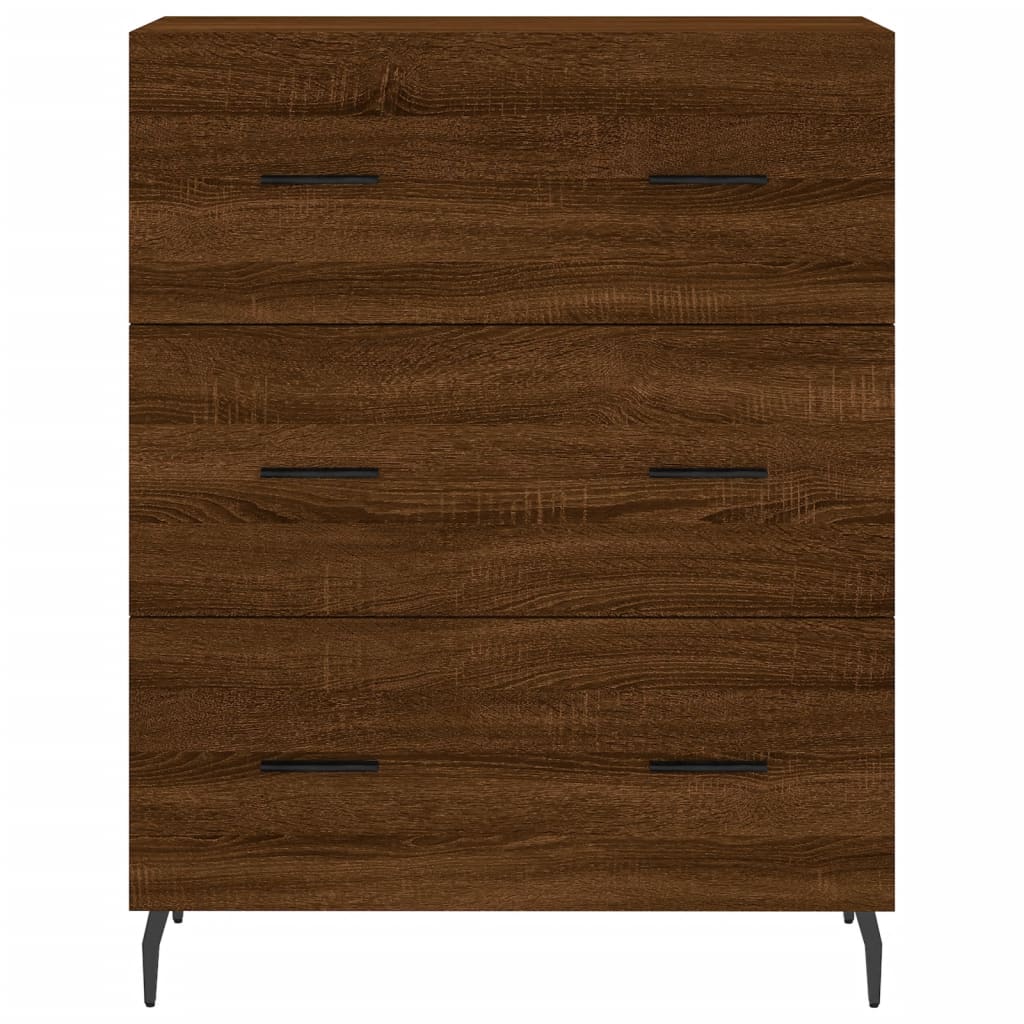 vidaXL Buffet haut Chêne marron 69,5x34x180 cm Bois d'ingénierie