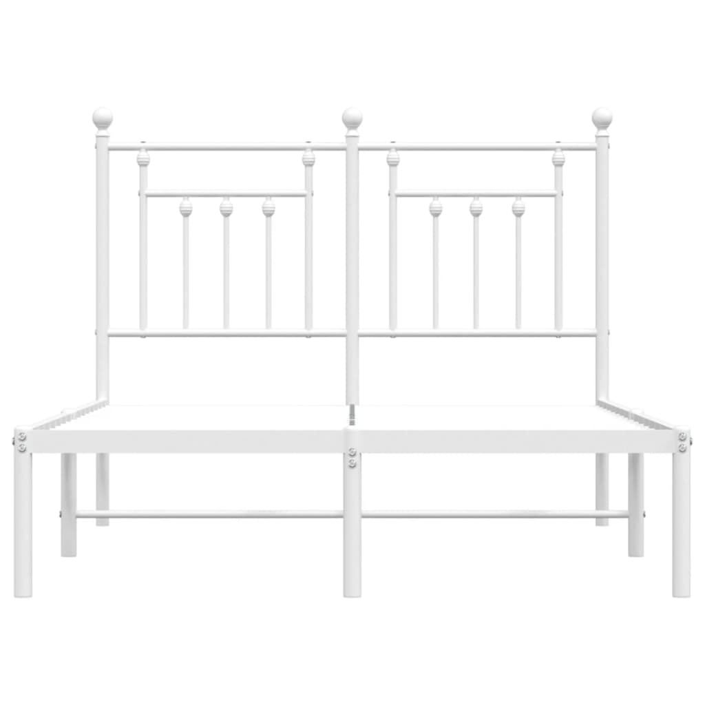 vidaXL Cadre de lit métal sans matelas et tête de lit blanc 120x190 cm