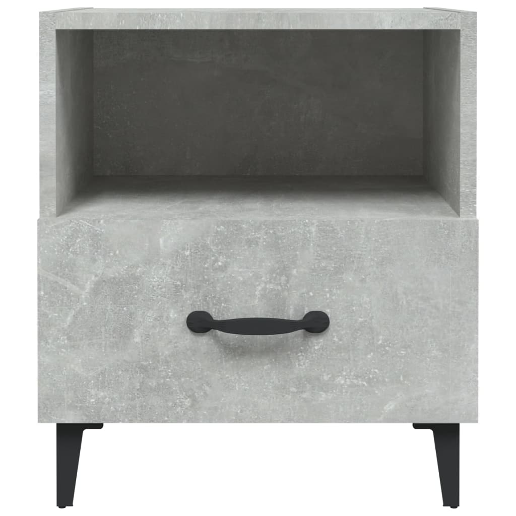 vidaXL Tables de chevet 2 pcs Gris béton Bois d'ingénierie