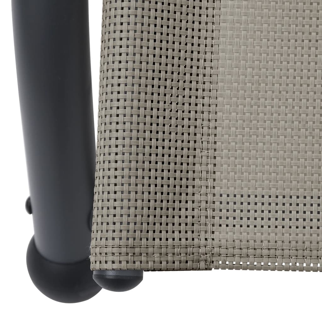vidaXL Chaise longue double avec auvent Textilène Taupe