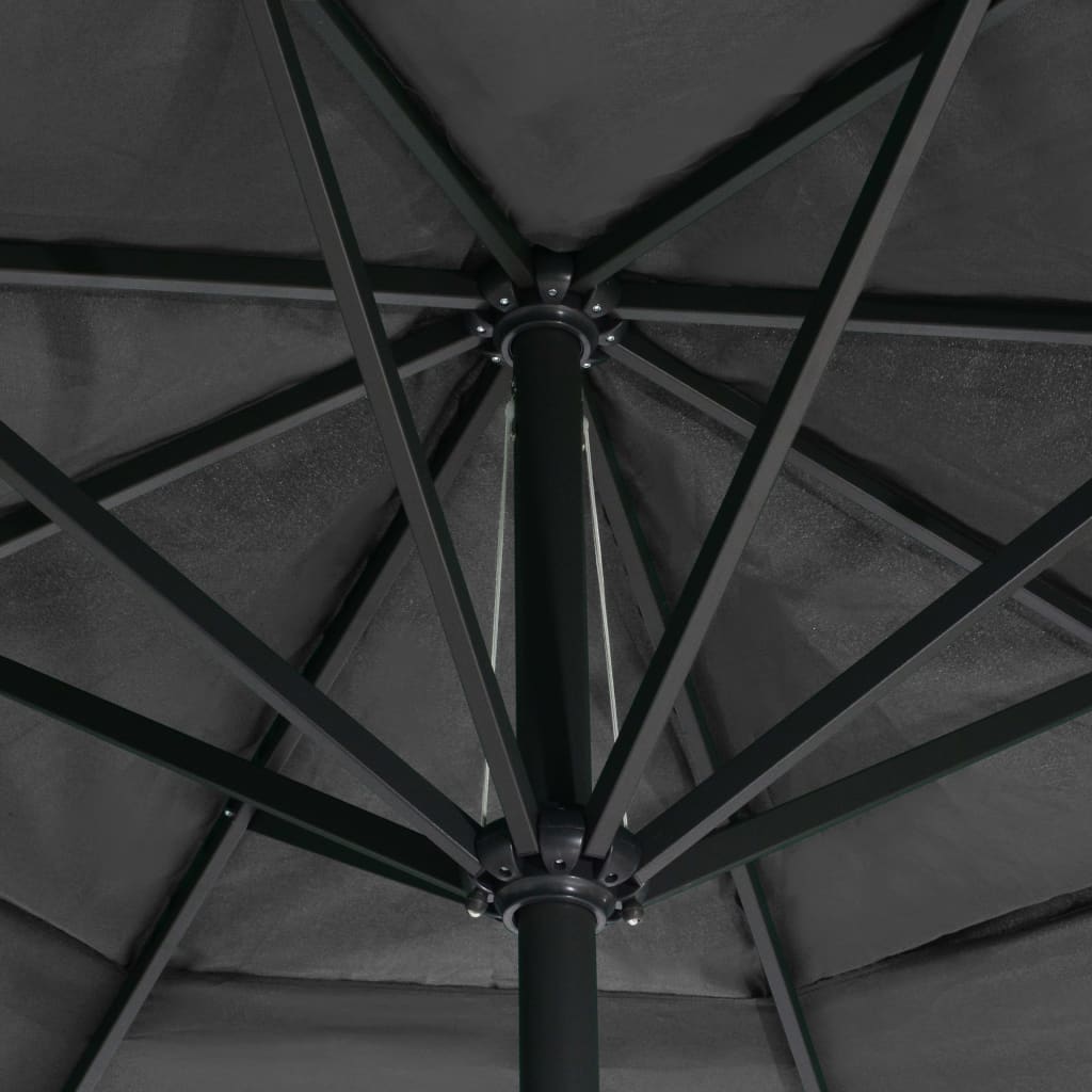 vidaXL Parasol d'extérieur avec mât en aluminium 600 cm Anthracite