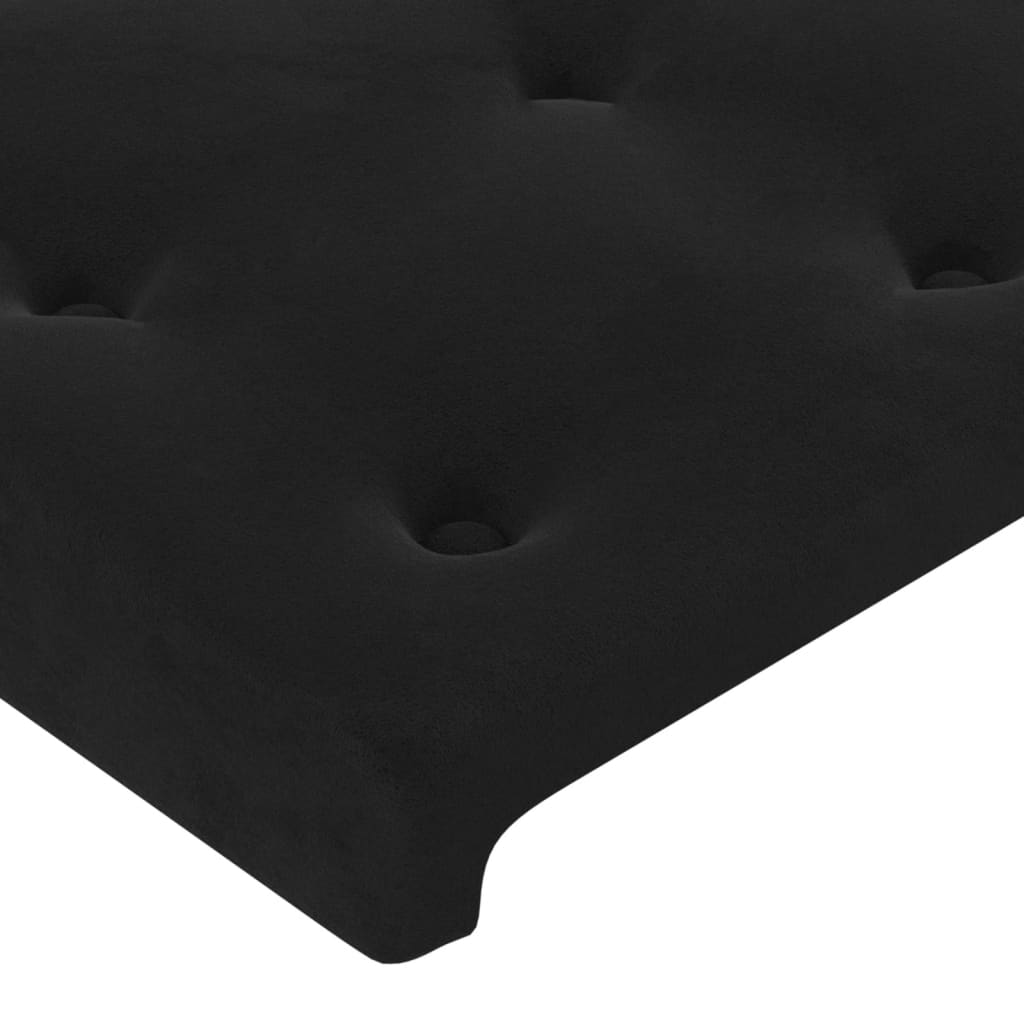 vidaXL Tête de lit avec oreilles Noir 163x23x118/128 cm Velours