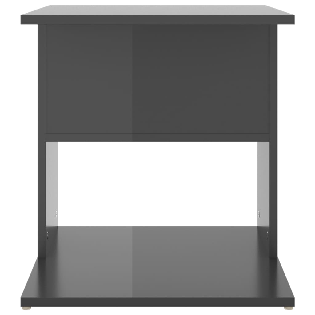 vidaXL Table d'appoint gris brillant 45x45x48 cm bois d'ingénierie
