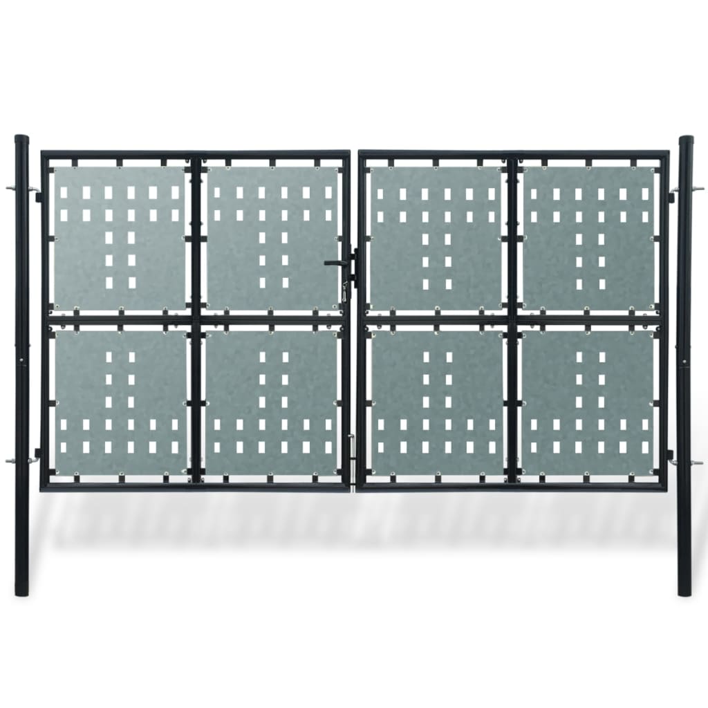 vidaXL Portail simple de clôture Noir 300x225 cm