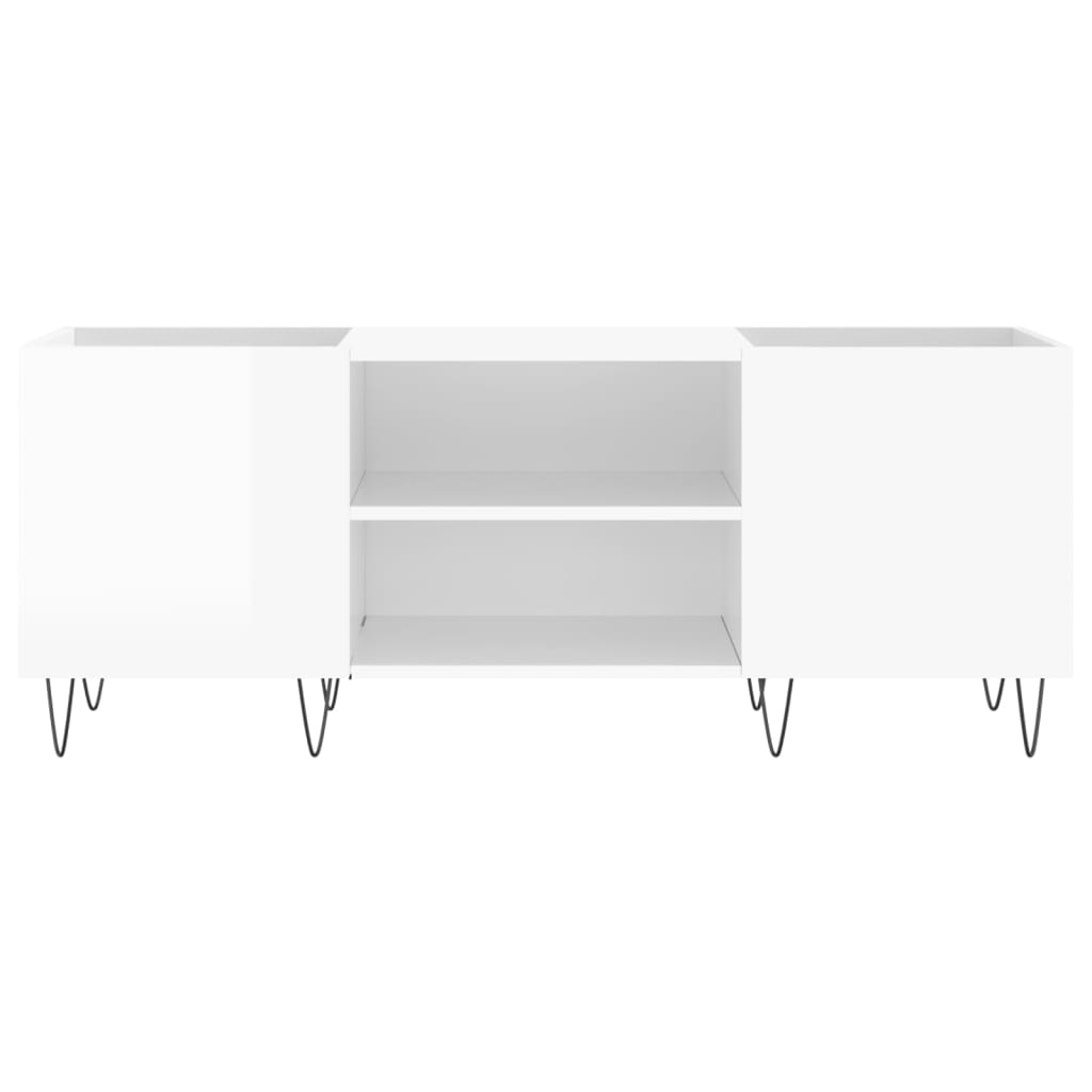 vidaXL Armoire à disques blanc brillant 121x38x48 cm bois d'ingénierie