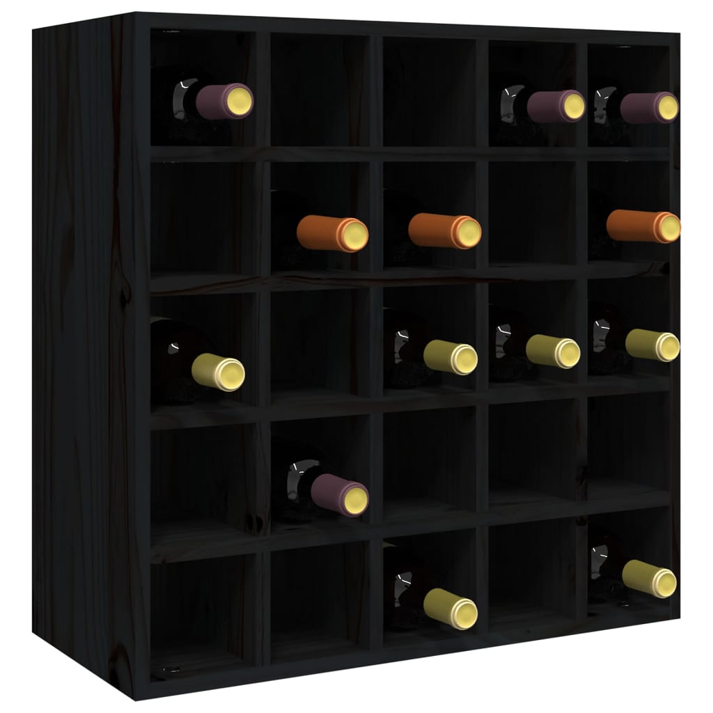 vidaXL Armoire à vin Noir 56x25x56 cm Bois de pin massif