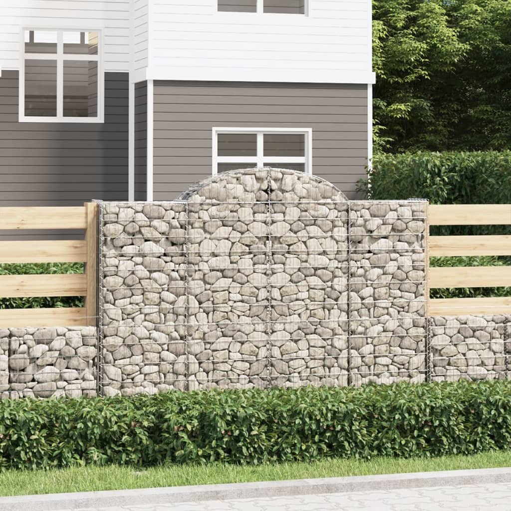 vidaXL Paniers à gabions arqués 14 pcs 200x50x140/160 cm Fer galvanisé