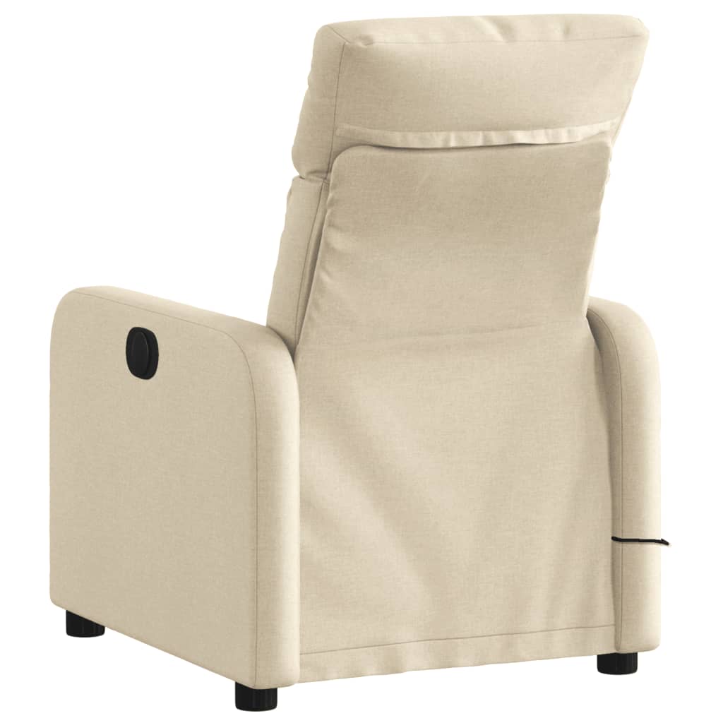 vidaXL Fauteuil de massage inclinable Crème Tissu