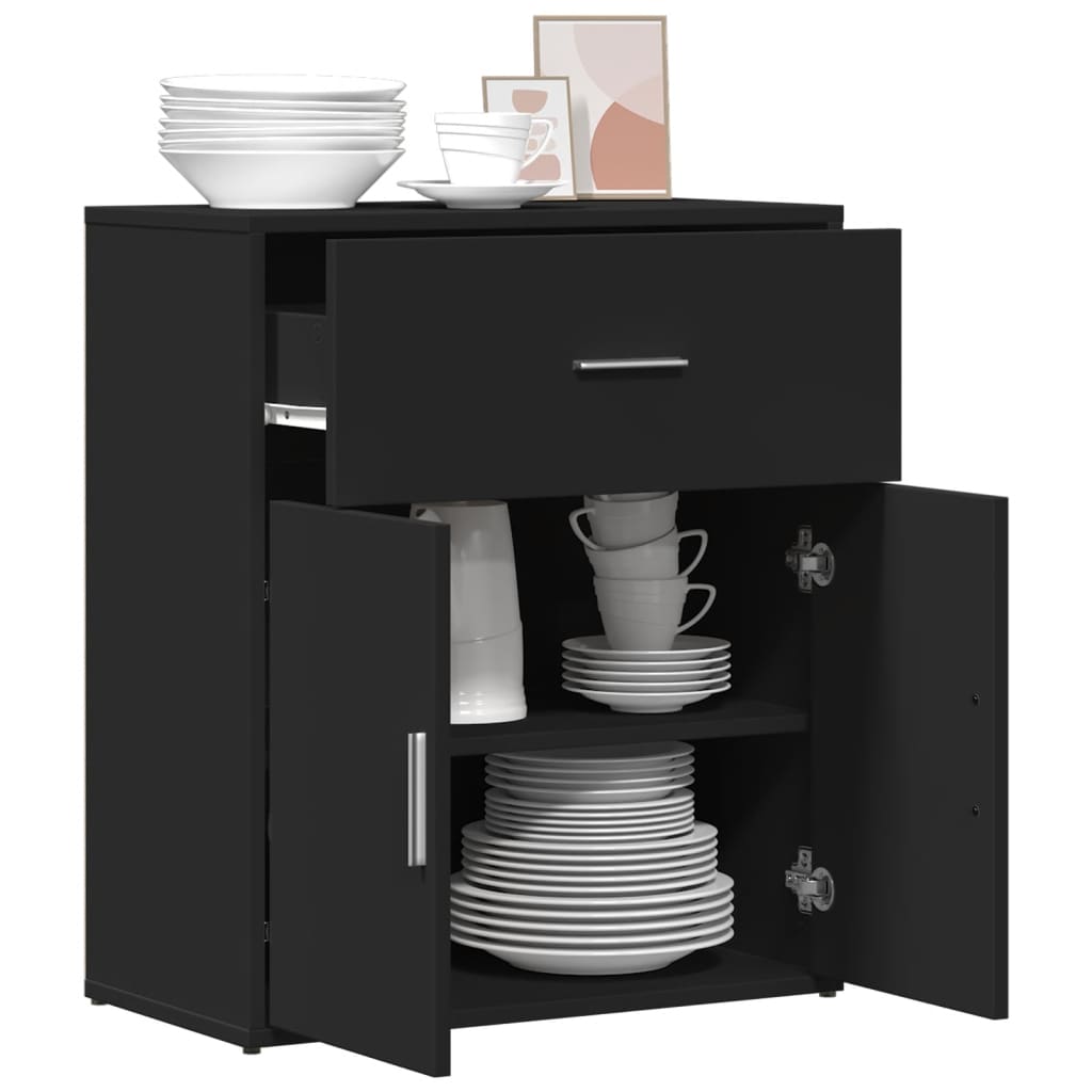 vidaXL Buffet noir 60x31x70 cm bois d'ingénierie