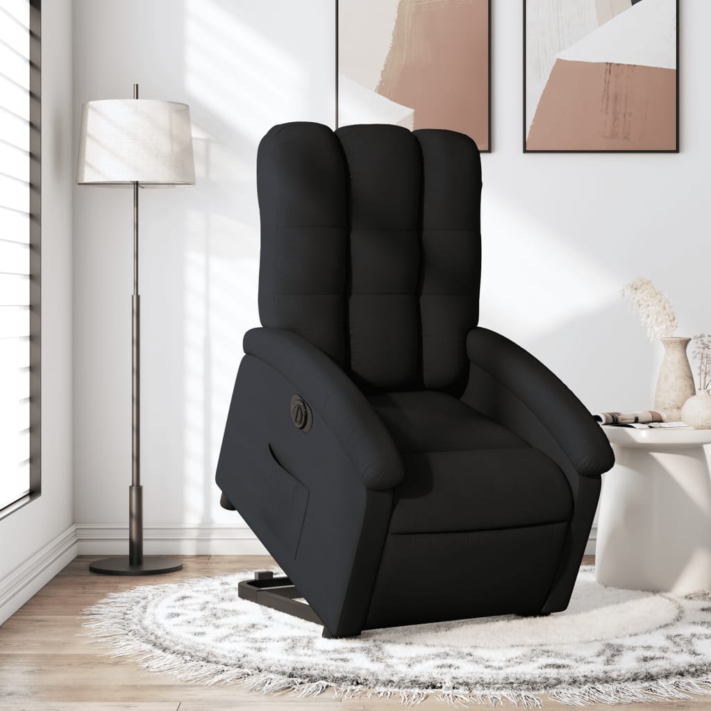 vidaXL Fauteuil inclinable électrique noir tissu