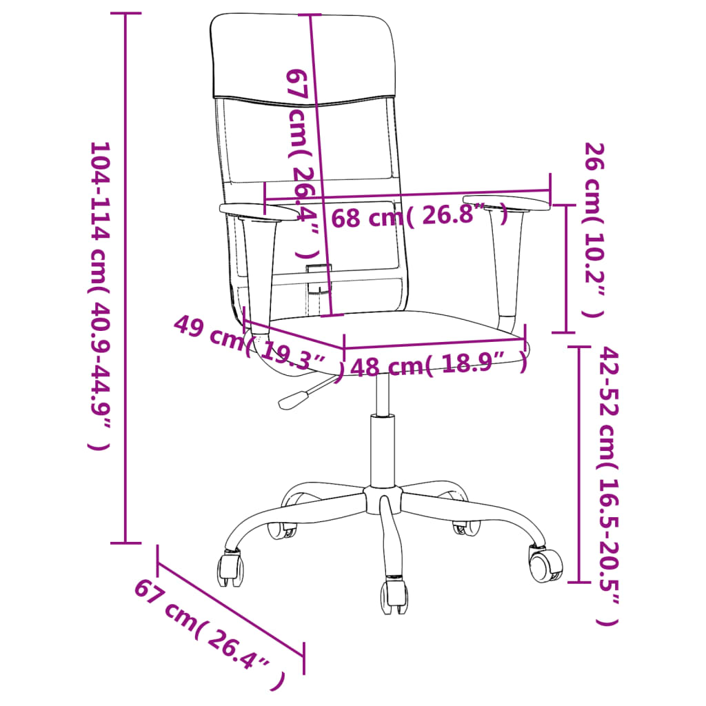 vidaXL Chaise de bureau réglable en hauteur gris