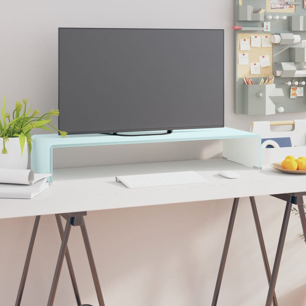 vidaXL Meuble TV/Support pour moniteur 80x30x13 cm verre vert