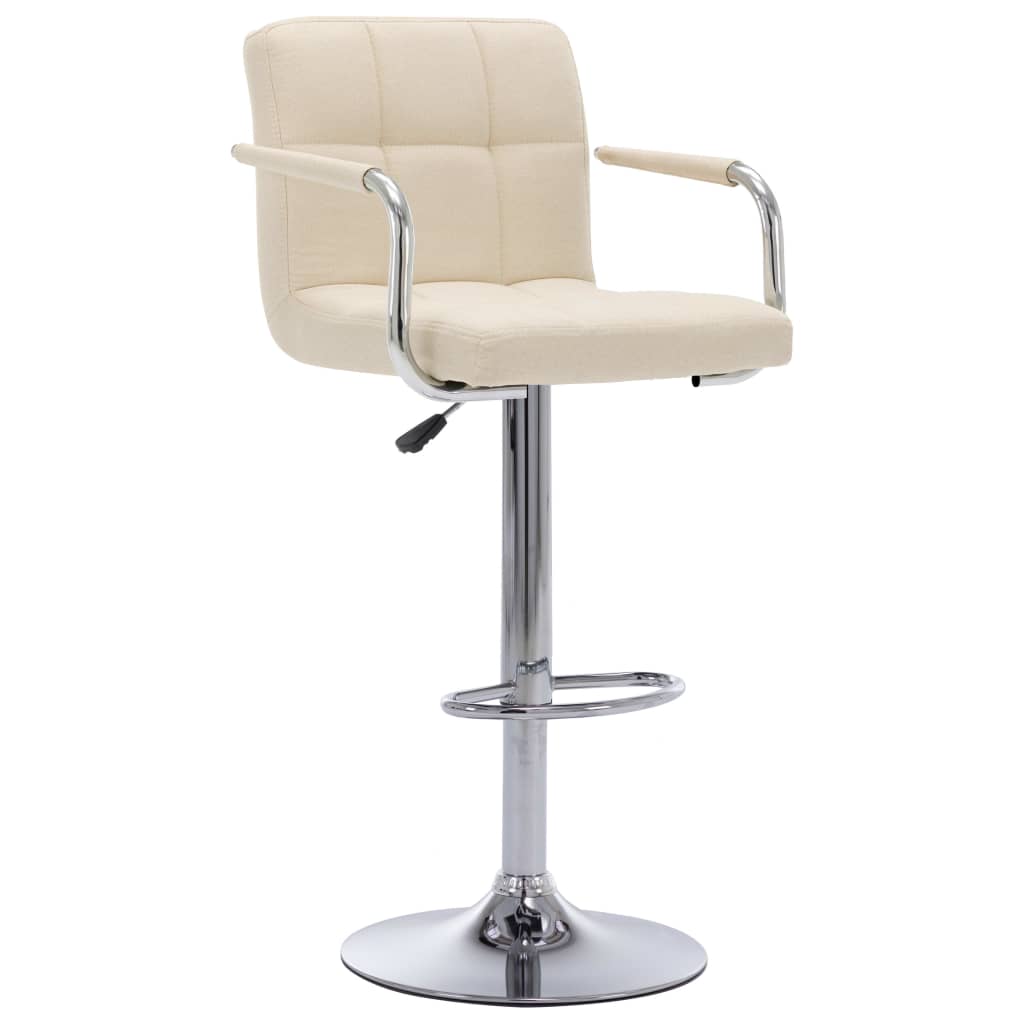 vidaXL Chaise de bar Crème Tissu