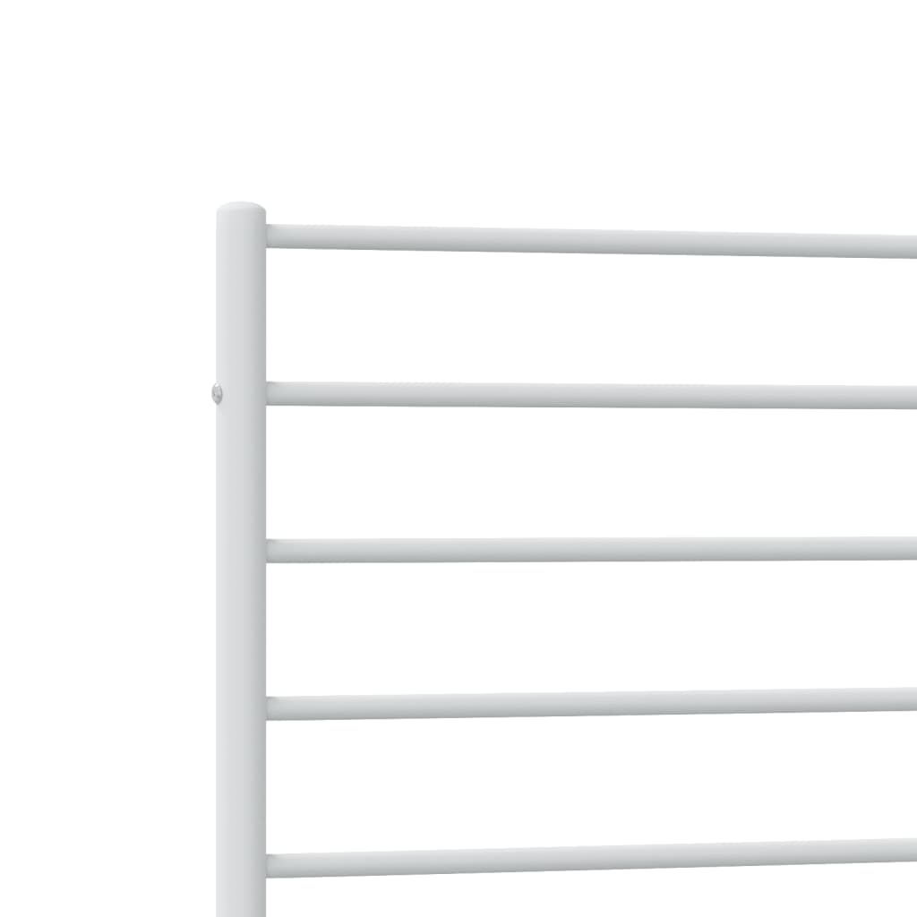 vidaXL Cadre de lit métal sans matelas avec pied de lit blanc 90x190cm