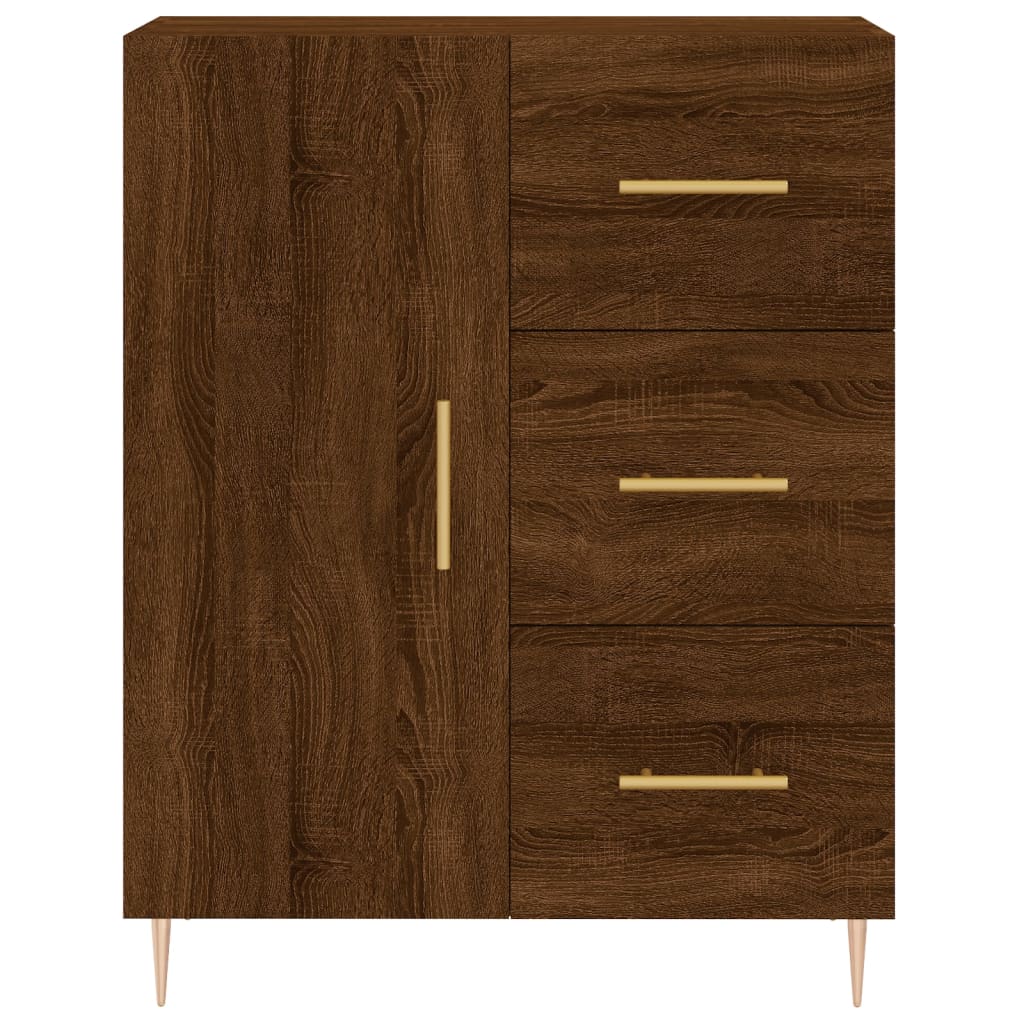 vidaXL Buffet haut Chêne marron 69,5x34x180 cm Bois d'ingénierie