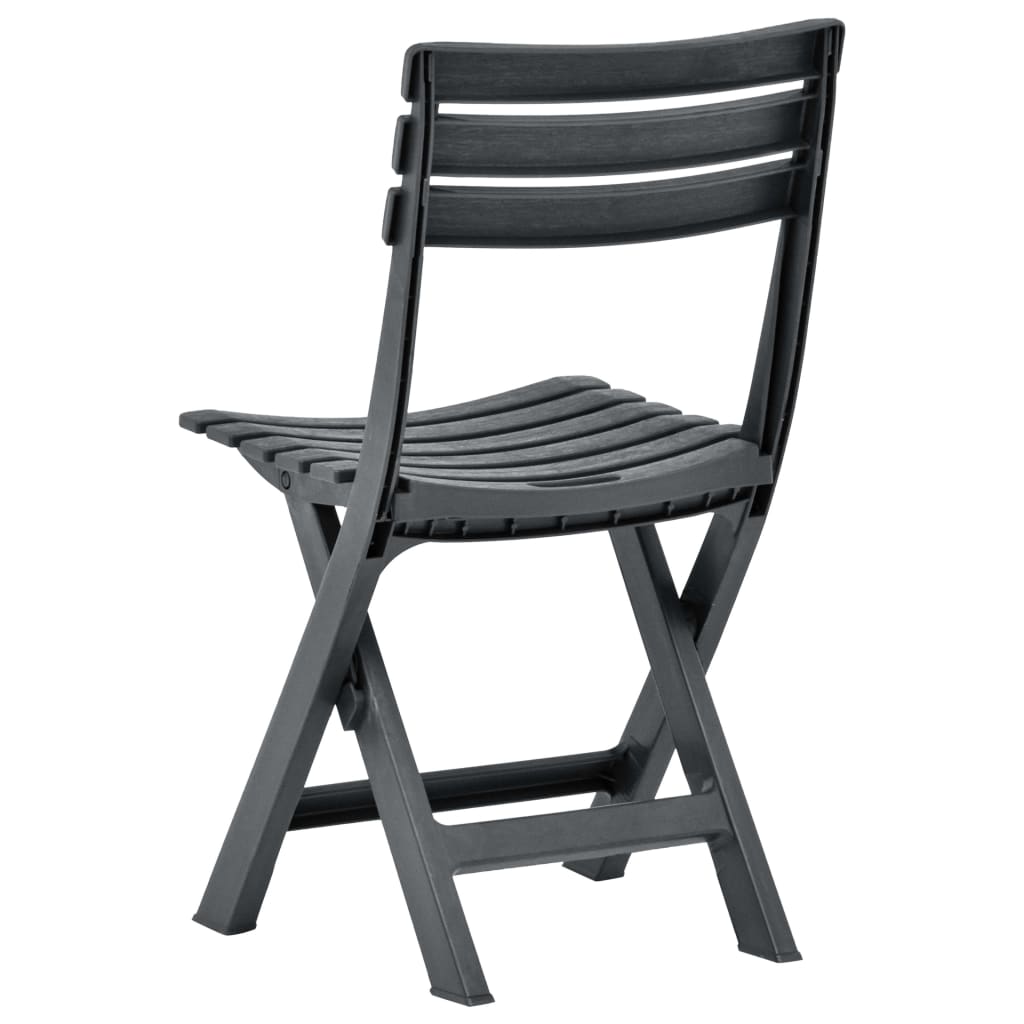 vidaXL Chaises de jardin pliables lot de 2 Plastique Anthracite