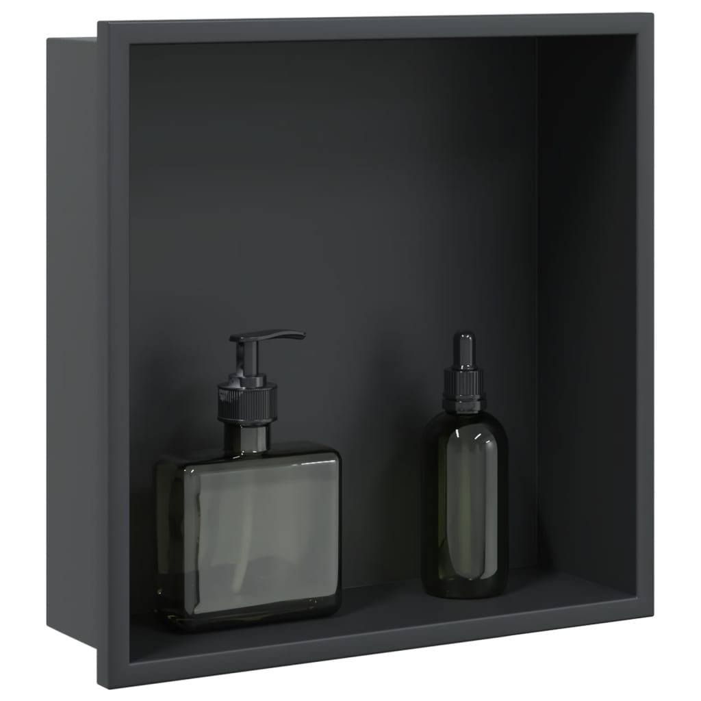 vidaXL Niche de douche noir mat 32x32x9 cm acier inoxydable