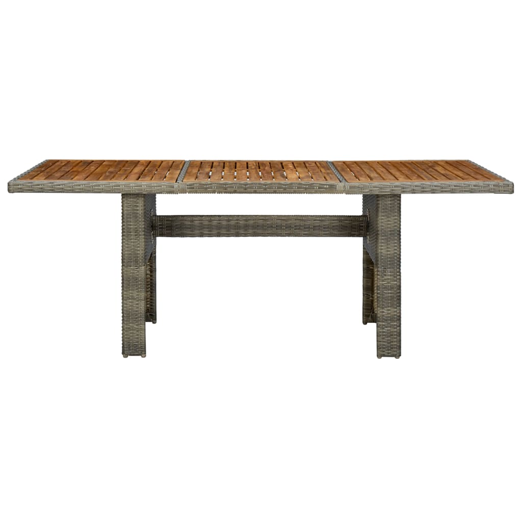 vidaXL Table de jardin Marron Résine tressée et bois d'acacia massif