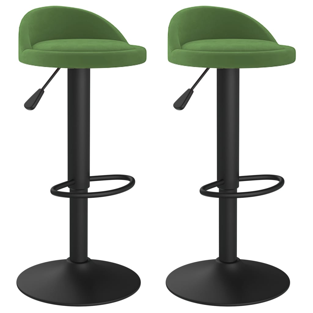 vidaXL Tabourets de bar lot de 2 vert foncé velours