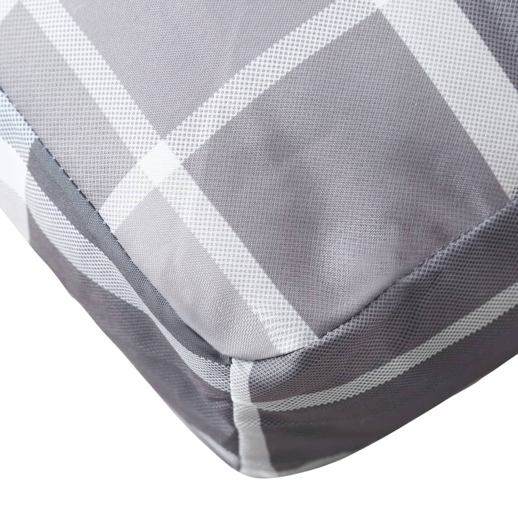 vidaXL Coussin de palette motif à carreaux gris 50x40x12 cm tissu