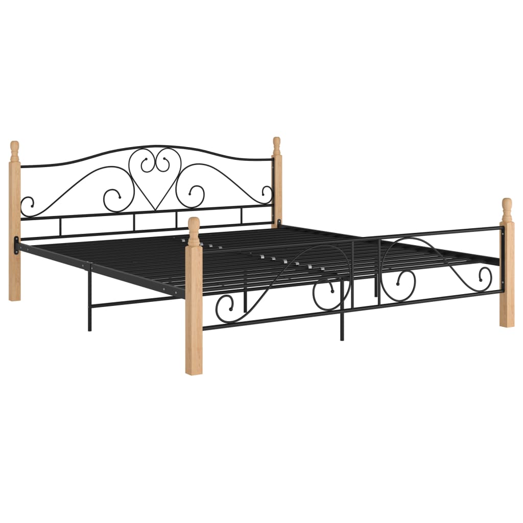 vidaXL Cadre de lit sans matelas noir métal 200x200 cm