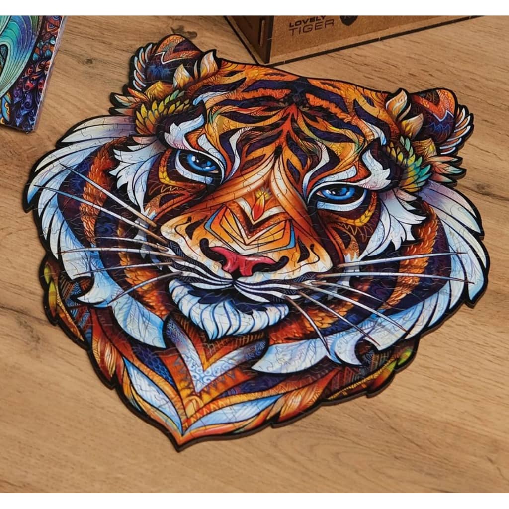 UNIDRAGON Puzzle en bois 273 pcs Lovely Tiger Très grand 30x38 cm