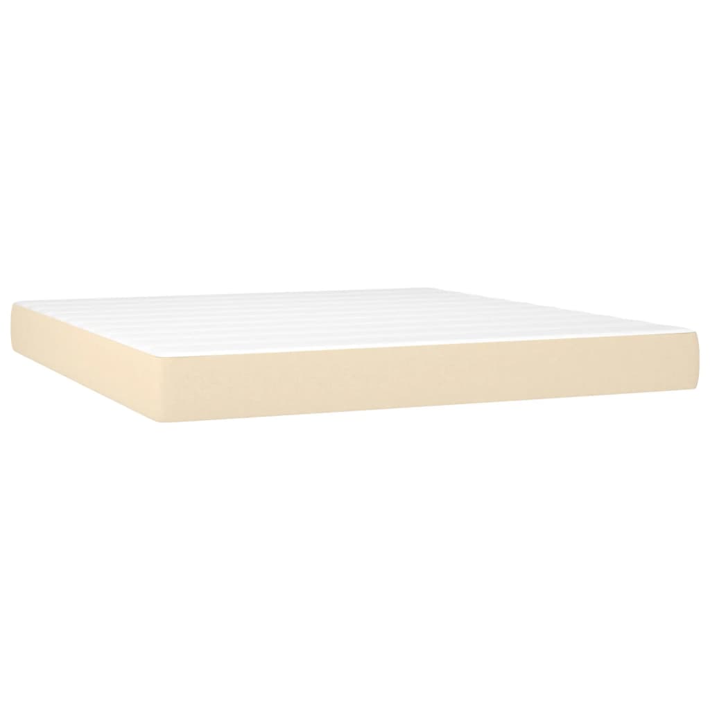 vidaXL Sommier à lattes de lit avec matelas Crème 180x200 cm Tissu