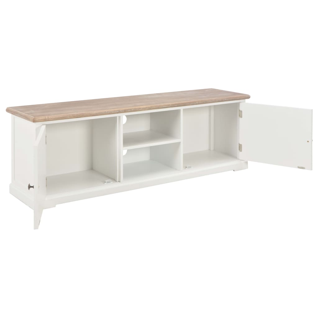 vidaXL Meuble TV blanc 110x30x40 cm bois d'ingénierie