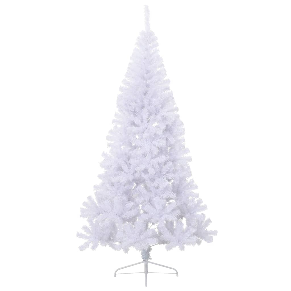 vidaXL Sapin de Noël artificiel moitié avec support blanc 180 cm PVC