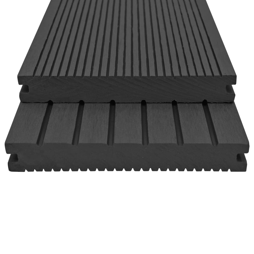 vidaXL Panneaux de terrasse solides et accessoires WPC 15 m² 4 m Noir