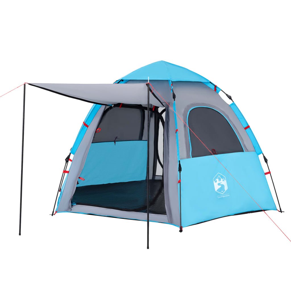 vidaXL Tente de camping cabine 4 personnes bleu libération rapide