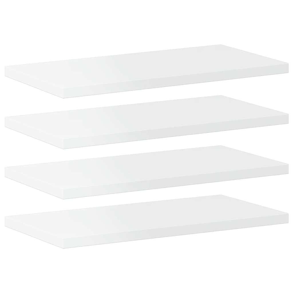 vidaXL Panneaux de bibliothèque 4 pcs blanc brillant bois d’ingénierie