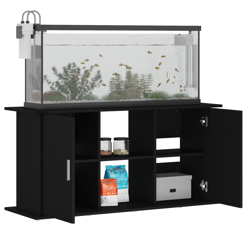 vidaXL Support pour aquarium noir 121x41x58 cm bois d'ingénierie