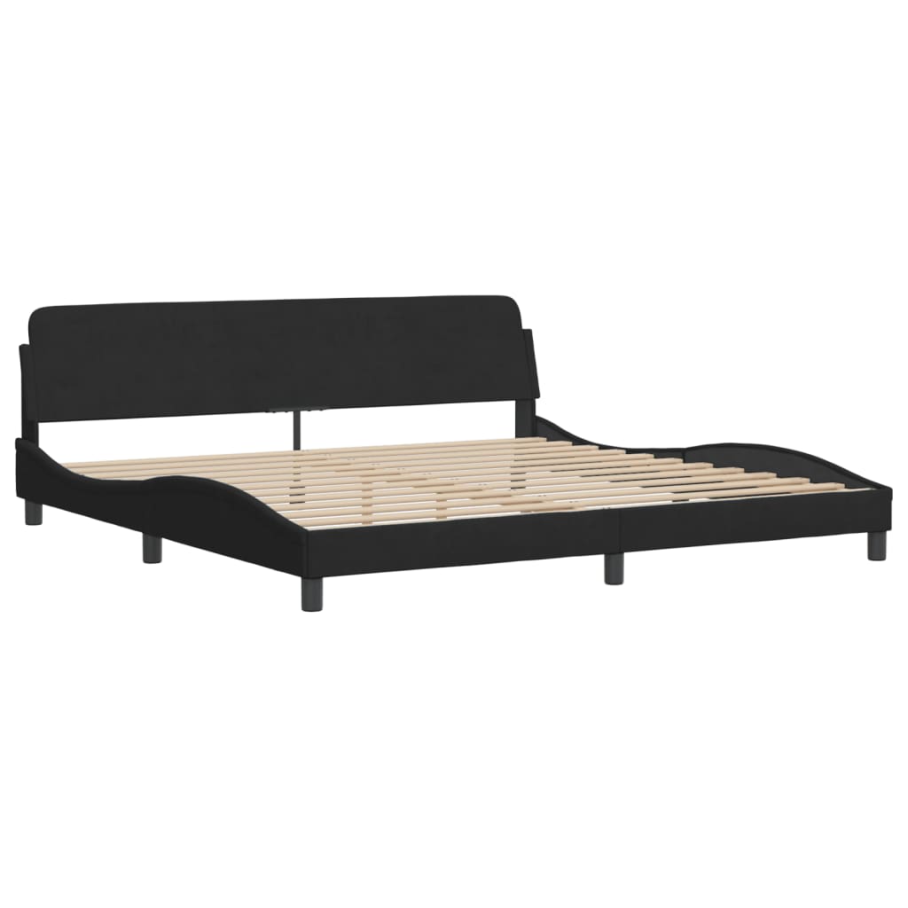 vidaXL Cadre de lit sans matelas noir 200x200 cm velours